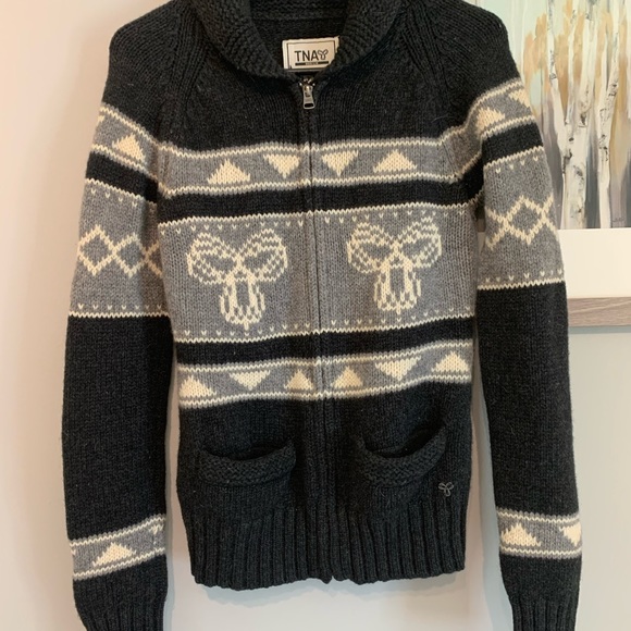 Aritzia TNA 100% Lambswool Dark Grey Sweater - Picture 1 of 4